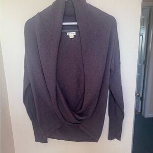 AKIRA Women's Dark Purple Cowl Neck Sweater